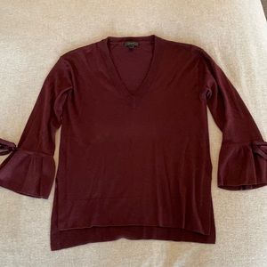 J. Crew Burgundy 100% Merino Wool Sweater